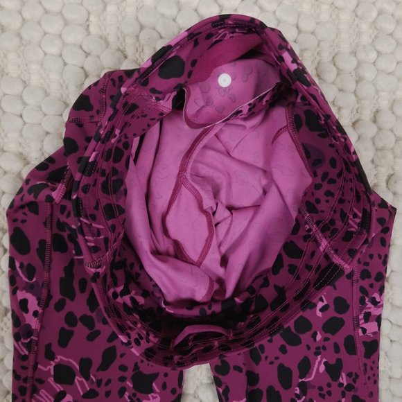 Lululemon Base Pace High-Rise Crop 23" Cheetah Camo Magenta Purple Multi Sz 6 - Picture 6 of 7